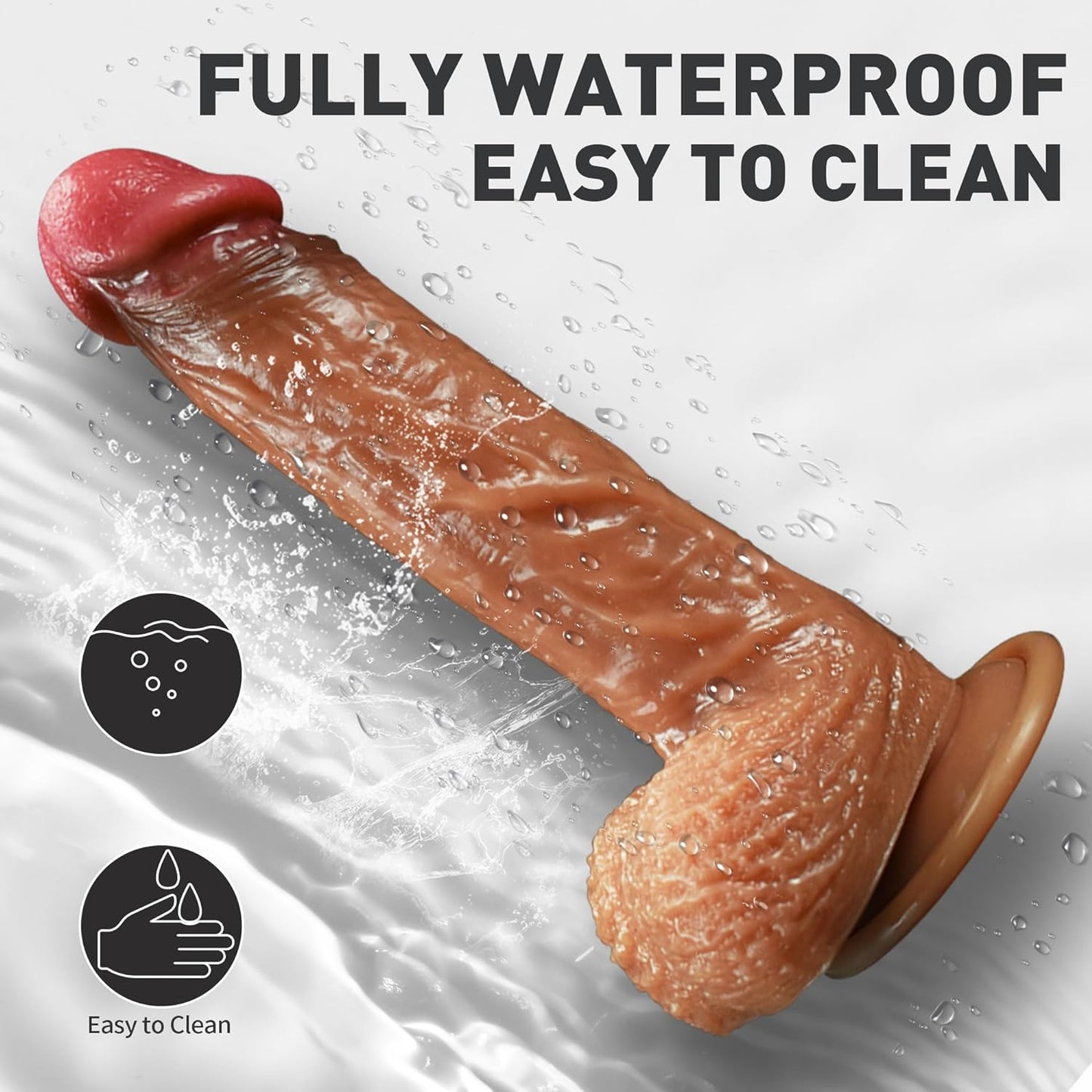Realistic Squirting Dildo Silicone Ejaculating Dildo. 8.46" Lifelike Suction Cup Dildo for Hands-Free Play. Soft Dildo with Curved Shaft and Balls. Adult Sex Toys for Women, G-Spot, and Anal/Prostate