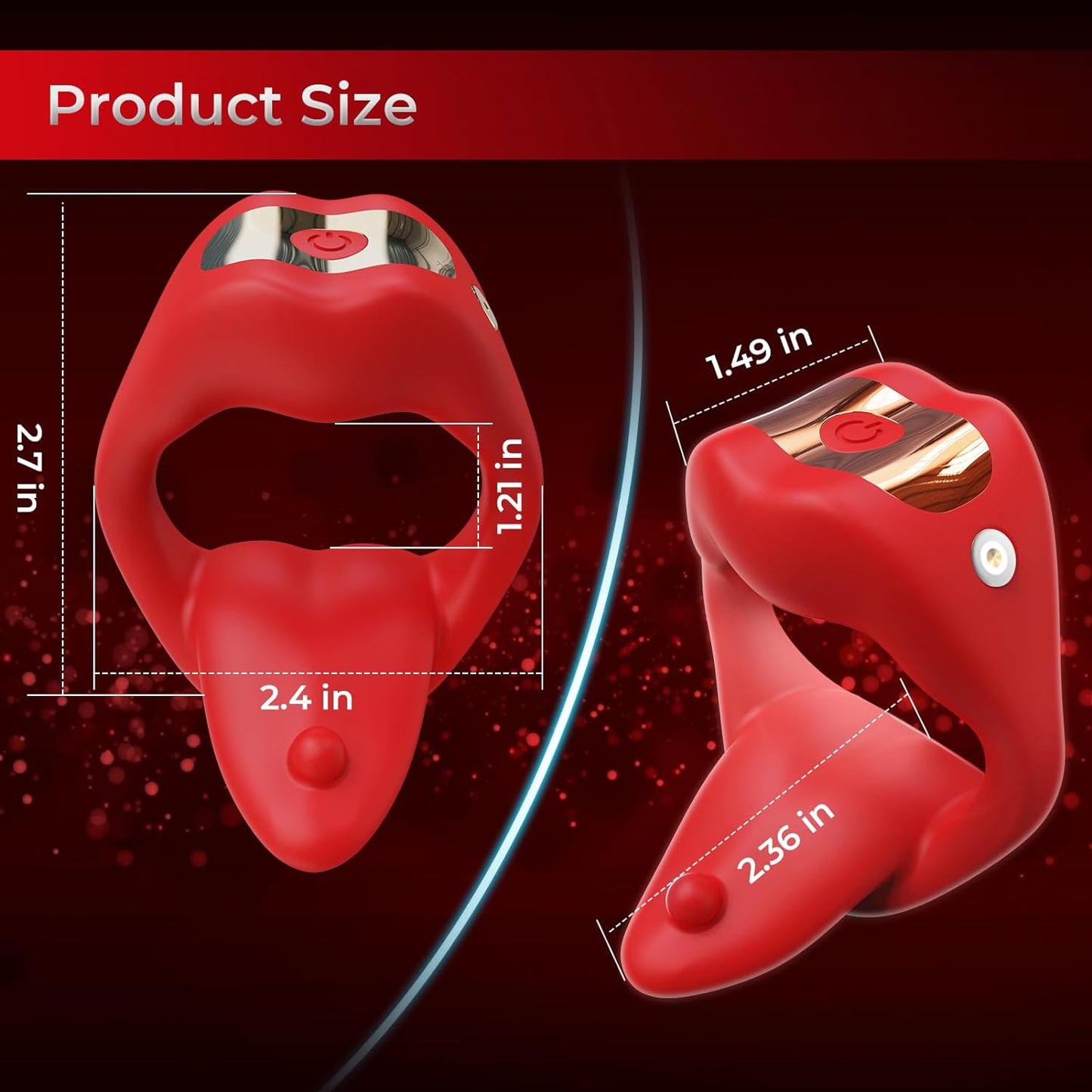 Vibrating Cock Ring Sex Toys for Men. Penis Ring Tongue Design with 9 Vibration Modes. Adult Toys Vibrator with APP Control. Male Couples Sex Toys Clitoral Vibrator. Adult Sex Toys & Games for Couple