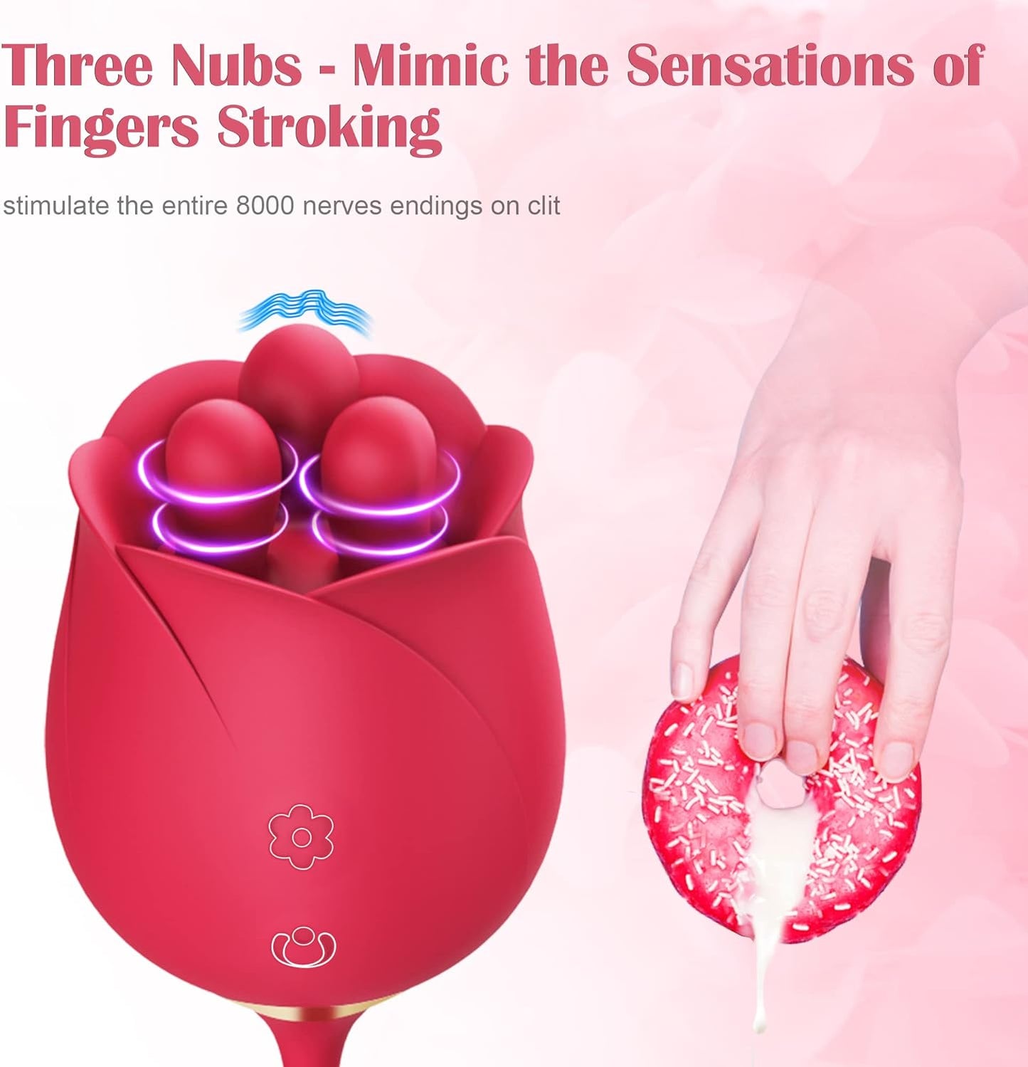 Sex Toys Rose Dildo Vibrator - Rose Sex Toy Thrusting Dildos. Fondling Vibrators Adult Toys. Female Vibrator Clitoris Stimulator. Couples Sexual Pleasure Stimulation Device. Vibrating Dildos