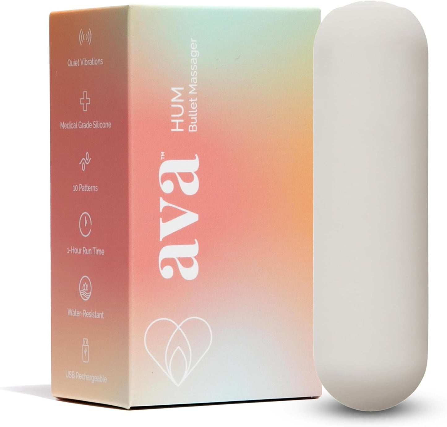 Ava EVO Ergo Vibrator Wand - Beige and Ava Bullet HUM Massager - [Mini Vibrator Sex Toy] | Sex Toys for All | Clitoris Vibrator - Beige