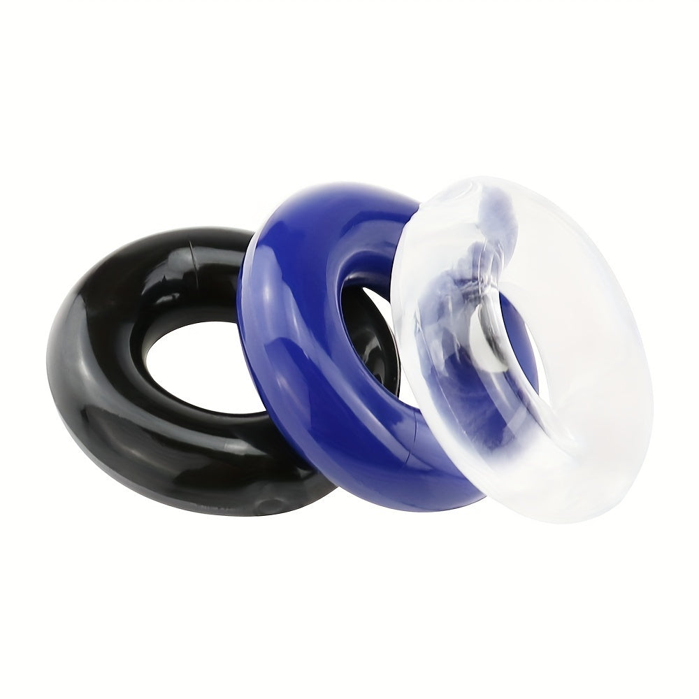 3 PCS Male Penis Cock Ring - Delay Ejaculation Scrotum Binding Ball Stretcher Penis. Enlargement Silicone Cock Ring Sex Toy For Men - Waterproof. Non-Killing Sperm. No Battery Required
