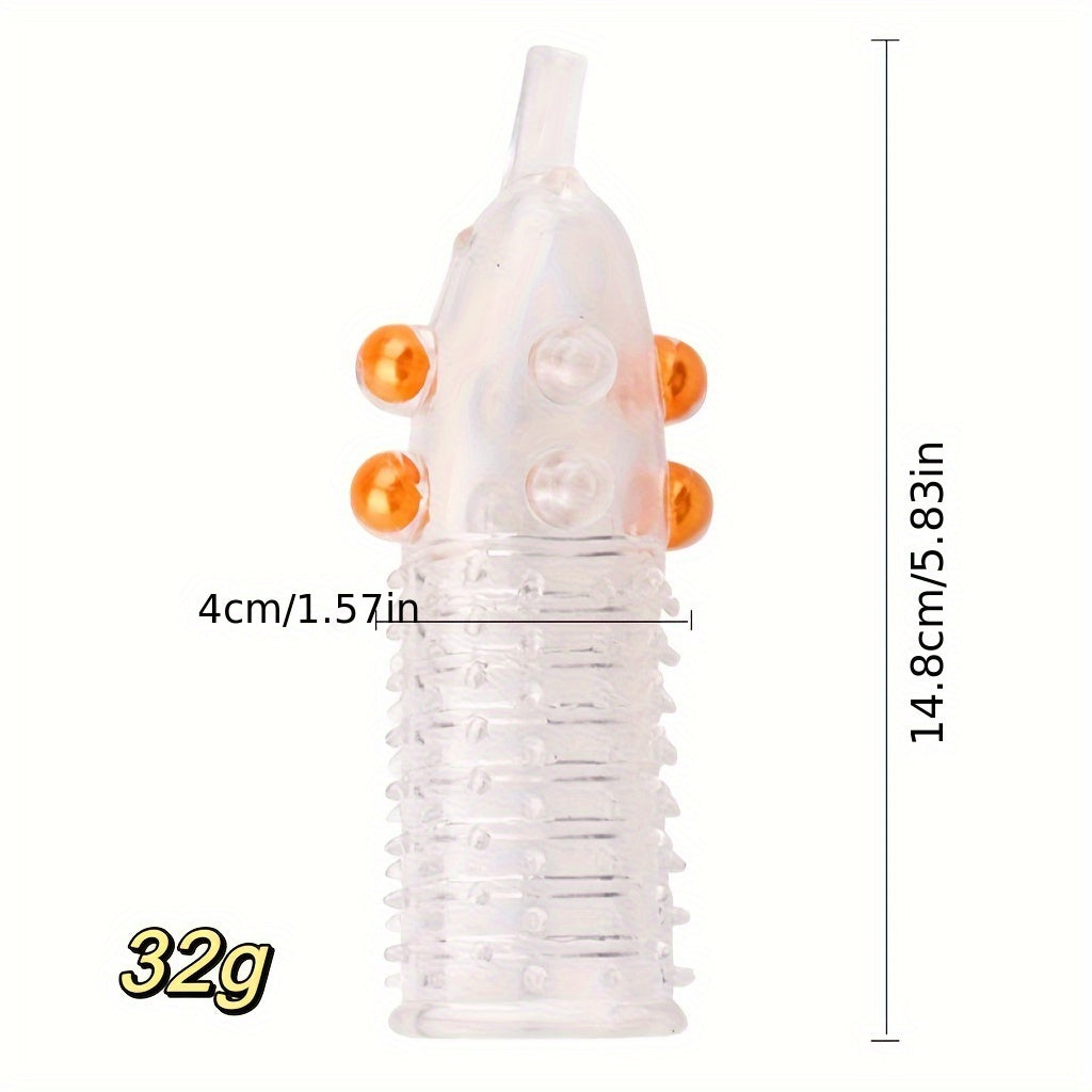Men's Wolf Teeth Penis Sleeve With Bead. Accessory For Longer Stronger Erection, Ejaculation Delay, Pleasure Enhancing. Transparent Elephant Nose Cock Condom For Men Couples