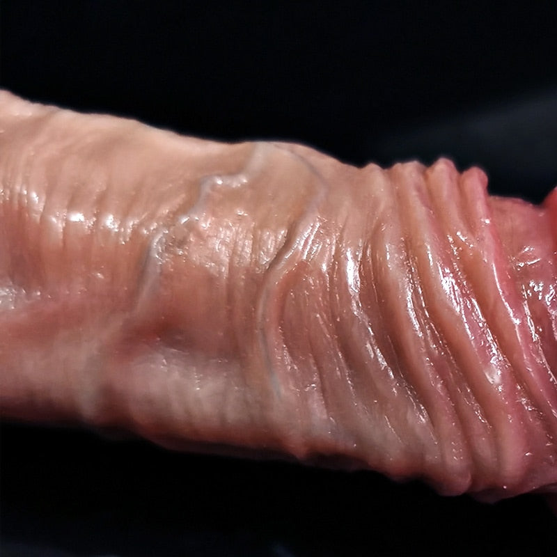 8.5นิ้วสมจริง Penis สำหรับผู้หญิงเลื่อน Foreskin Dildo ดูดถ้วย Dildos หญิง Masturbator Big Dick ผู้ใหญ่ Anal เซ็กซ์ทอย Shop