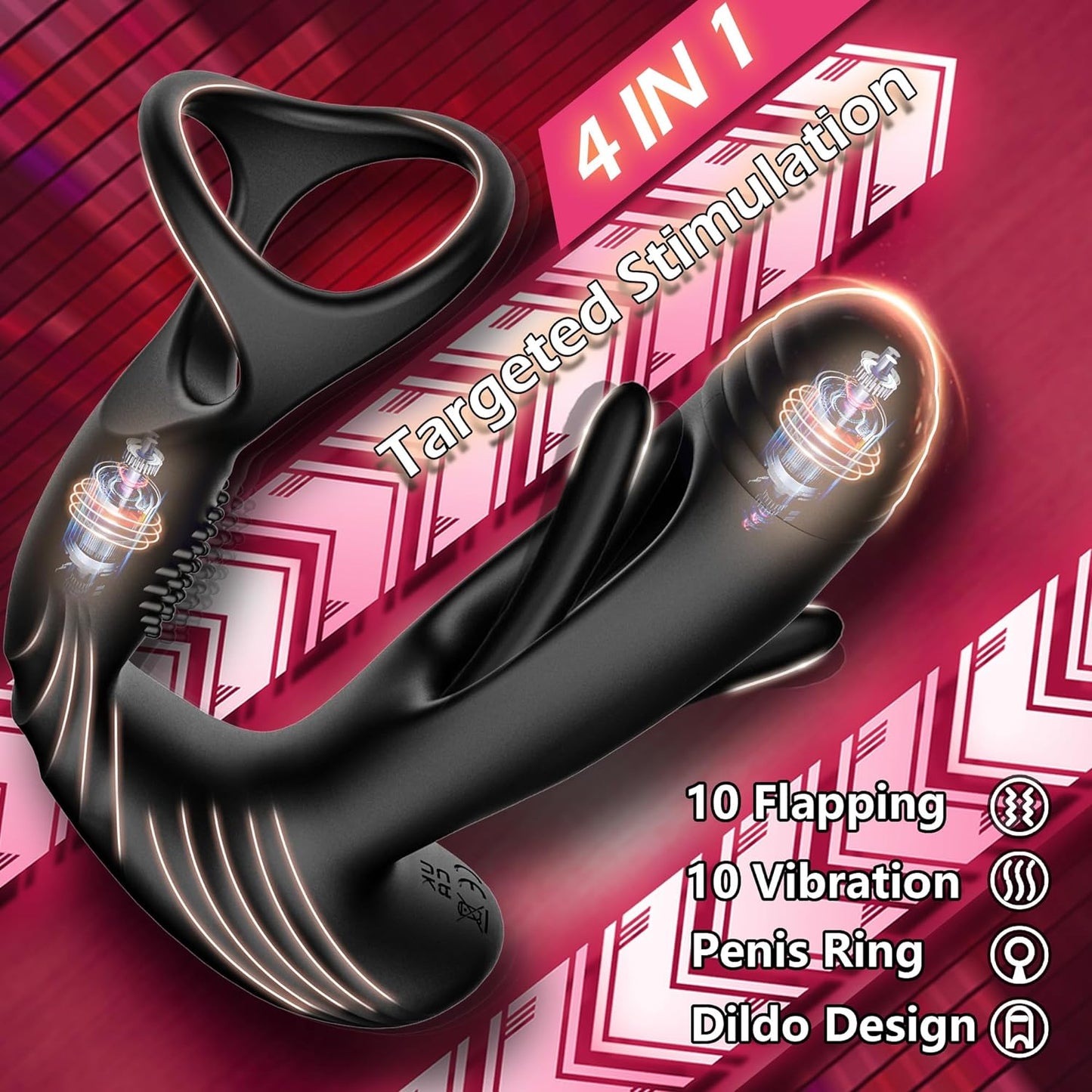 Prostate Massager Vibrator with 10 Flapping & Vibration Settings. Remote Control Anal Plug Anal Vibrator Sex Toys for Men. Anal Sex Toys Vibrators with Penis Ring Adult Toys. Sex Toy Adult Sex Toys