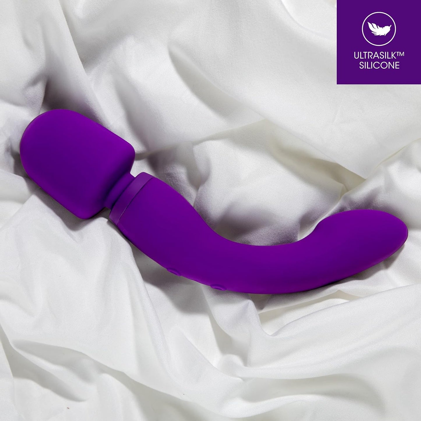 Blush Wellness Dual Sense - Innovative Touch-Sensitive Ultra Soft Silicone Massage Wand - Targets Sore Muscles - 10 Powerful Rumbly Vibration Functions On Both Ends of Massager - IPX7 Waterproof