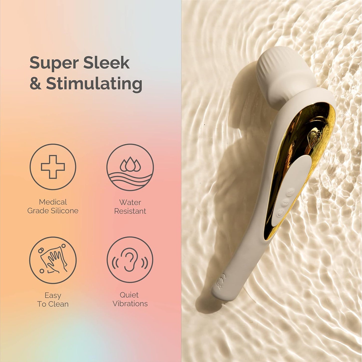 Ava EVO Ergo Vibrator Wand - Beige and Ava Bullet HUM Massager - [Mini Vibrator Sex Toy] | Sex Toys for All | Clitoris Vibrator - Beige