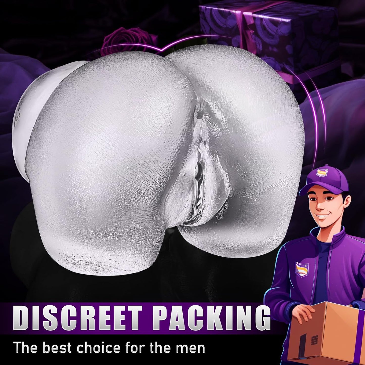 Male Masturbators Sex Toy - Clear Sex Doll for Penis Stroker with Virgin Vagina and Anal. Scaled-Down Size Pocket Pussy Ass with 2 Hole. Flesh Light Blowjob Machine Male Adult Sex Toys & Games. 5.5LB