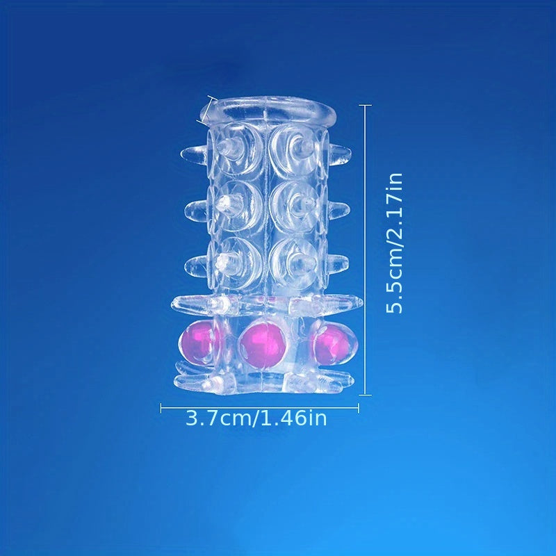 Clear Rubber Penis Rings with Beads for Men: Flexible. Waterproof. and No Battery Required - Adult Sex Toy for Enlargement and Delayed Ejaculation