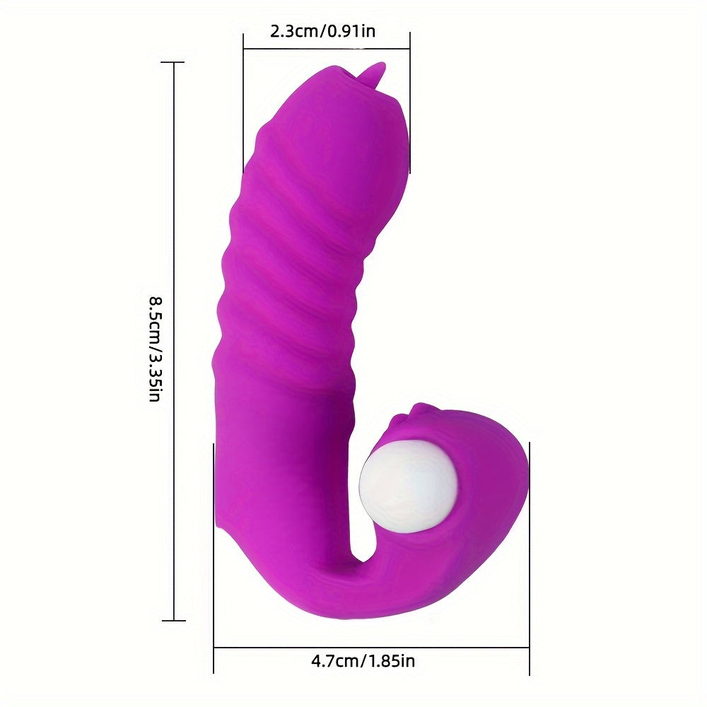 Sexy Skin-Like Licking Vibration Finger Toy with Battery (Included) - Men's Sensual Accessories