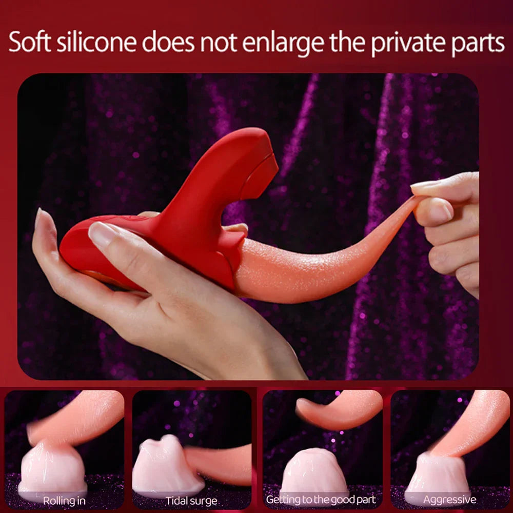 Tongue Sucking Vibrators for Women - Nipple G-Spot Vagina Clitoris Stimulator, Female Silicone Massager, Adult Sex Toy