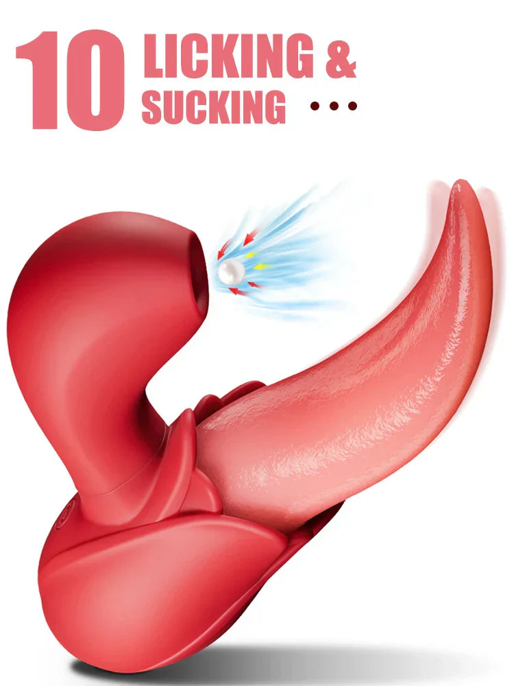 Tongue Sucking Vibrators for Women - Nipple G-Spot Vagina Clitoris Stimulator, Female Silicone Massager, Adult Sex Toy