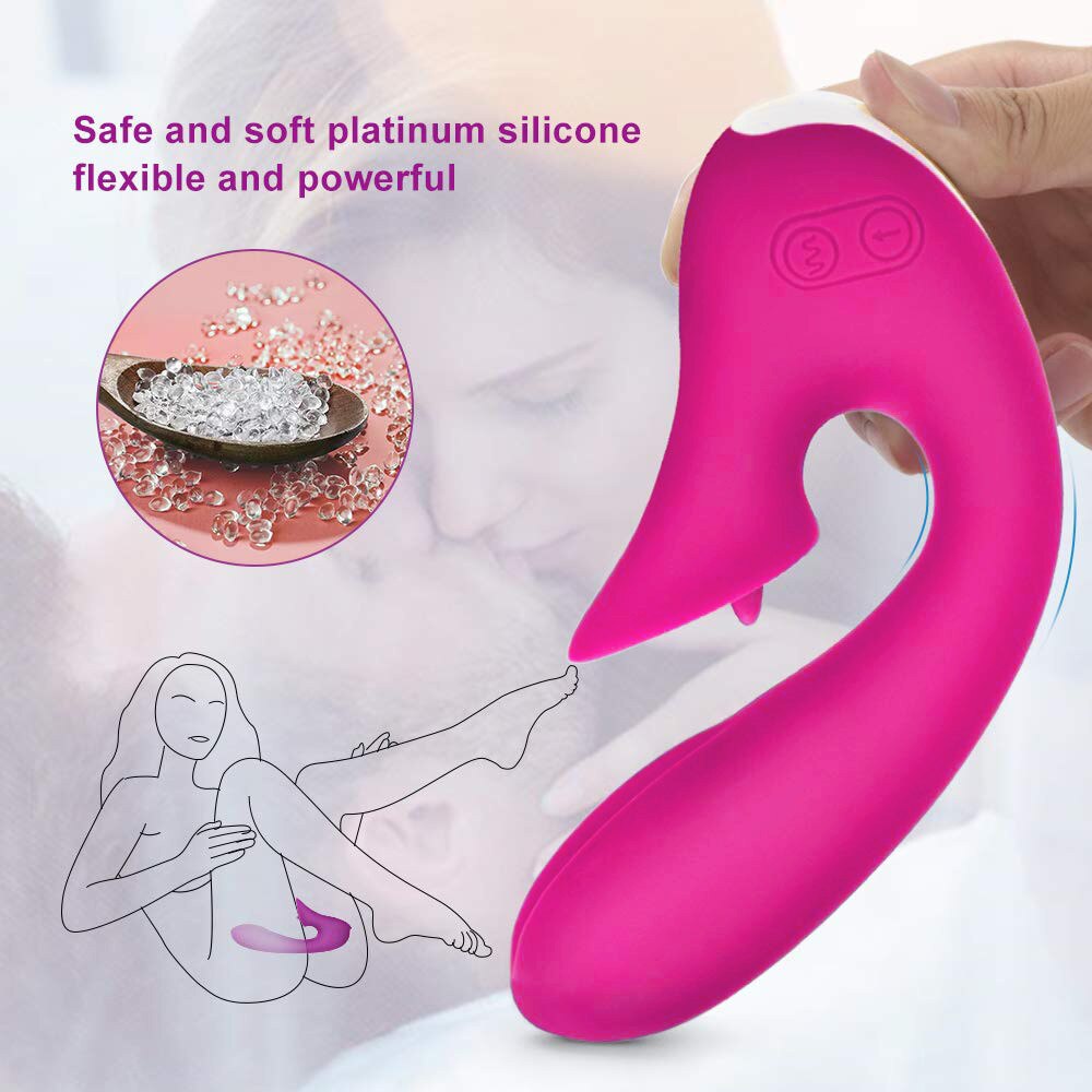 Abhoth Tongue Lick Vibrator for Women 12-speed AV Electric Massager G Point Female Vibrator Sex Machine Sexy Toys for Adults 18