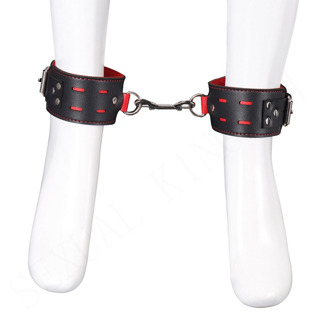 Adjustable Leather Handcuffs and Shackles BDSM Bondage Restraints Femdom Fun Adult Sex Bondage Sex Toys for Women and Couples
