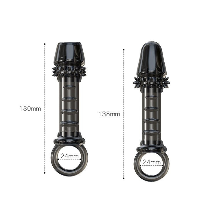 Adult Sex Products Penis Sleeve Ring Reusable Condom Delay Ejaculation Enlargement Condom Sex Toys for Men Prostate Massager