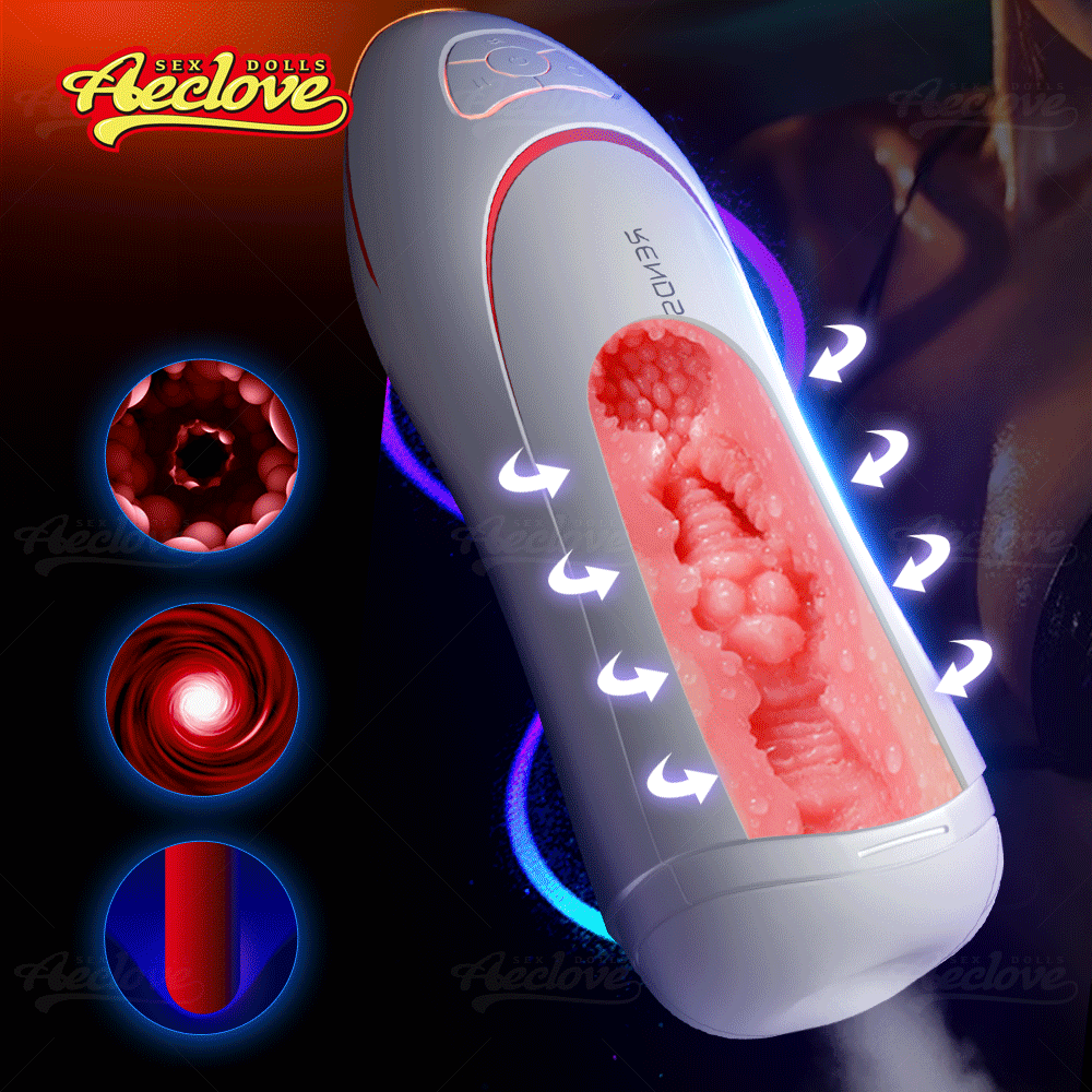 Aeclove Automatic Vibrators Male Masturbation Cup Homme Masturbator Suction Pocket Pussy Realistic TPE Vagina Sex Toys For Men