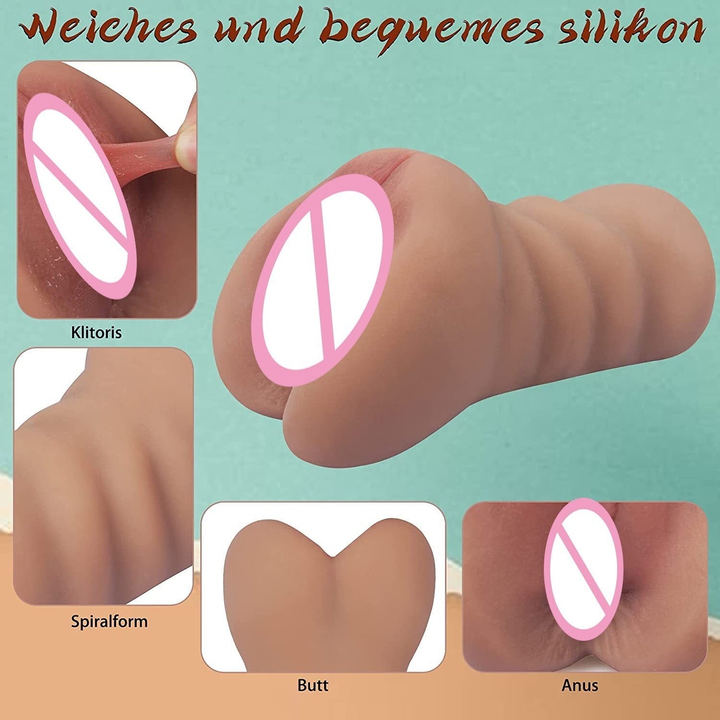 Realistic Silicone Male Masturbator Pocket Sex Toy Artificial Vagina Anal Sex Adult Product Toys XXX