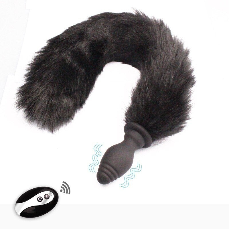 Anal Plug Fox Tail for Adults Cosplay Remote Control Butt Plug Sex Toys Erotic Games for Couples