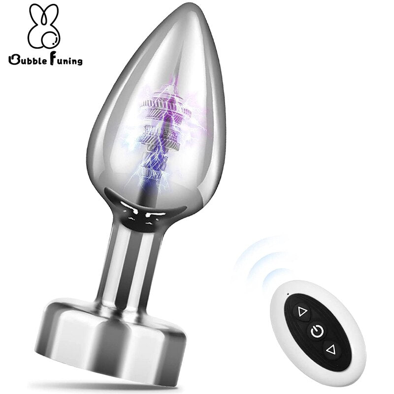 Anal Plug with Push 7 Vibration Modes Anal Toy for Men Prostate Massager Sex Toys with Remote Control Vibrator Anal Toys for 18+