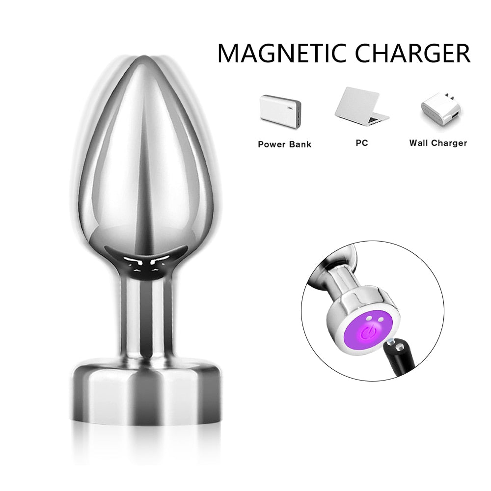Anal Plug with Push 7 Vibration Modes Anal Toy for Men Prostate Massager Sex Toys with Remote Control Vibrator Anal Toys for 18+