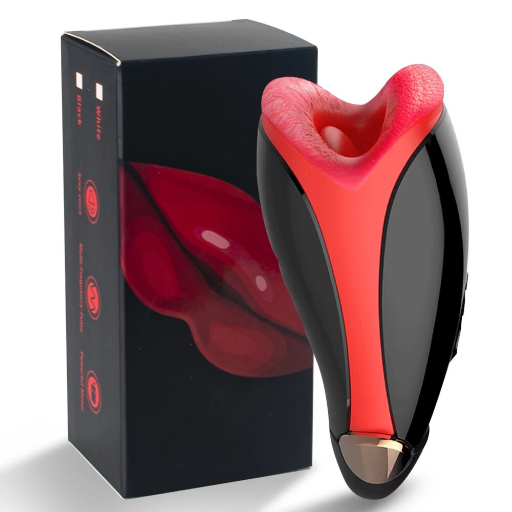 Automatic Masturbator for Men: Vibrating Deep Throat Blowjob Tongue Male Masturbation Cup Machine Sex Toys for Adult Penis