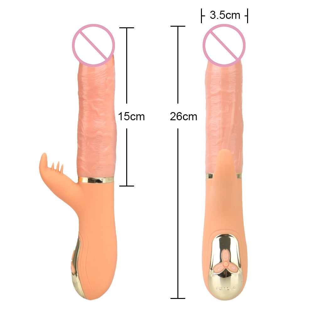 Automatic Telescopic Inflatable Heated Dildos Women Vibrator Clitoris Licking Vagina Massage Anal Plug Erotic Toys for Sex Big Penis