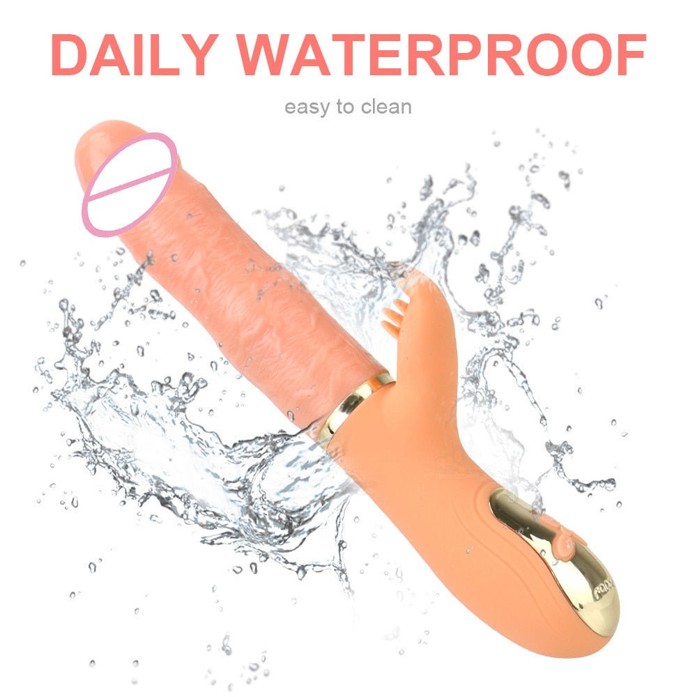 Automatic Telescopic Inflatable Heated Dildos Women Vibrator Clitoris Licking Vagina Massage Anal Plug Erotic Toys for Sex Big Penis