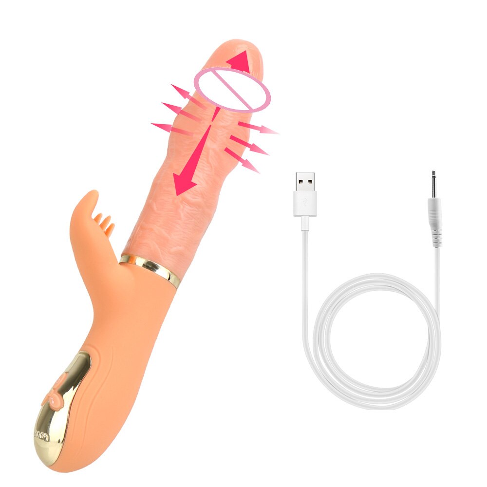 Automatic Telescopic Inflatable Heated Dildos Women Vibrator Clitoris Licking Vagina Massage Anal Plug Erotic Toys for Sex Big Penis