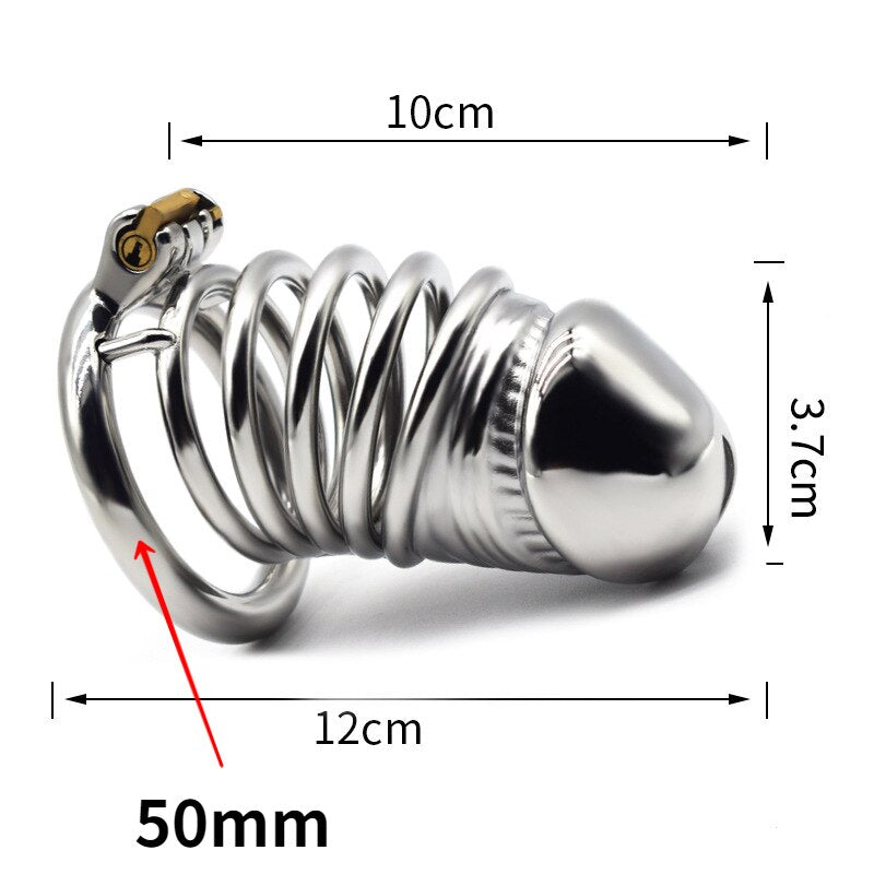 BDSM Adult Sex Toys Penis Cage Dick Ring Chastity Fetish Gay Slave Penis Extender Stainless Steel CB Lock Leten Scrotum
