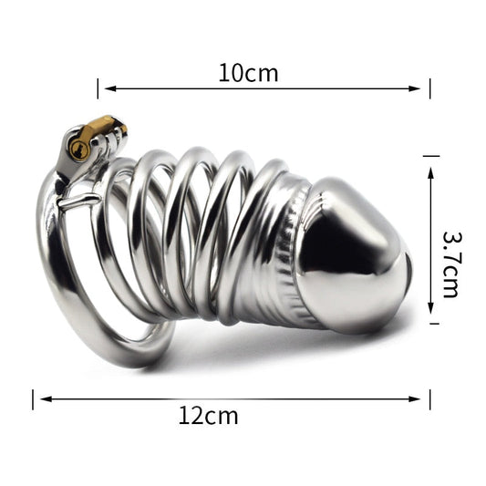 BDSM Adult Sex Toys Penis Cage Dick Ring Chastity Fetish Gay Slave Penis Extender Stainless Steel CB Lock Leten Scrotum