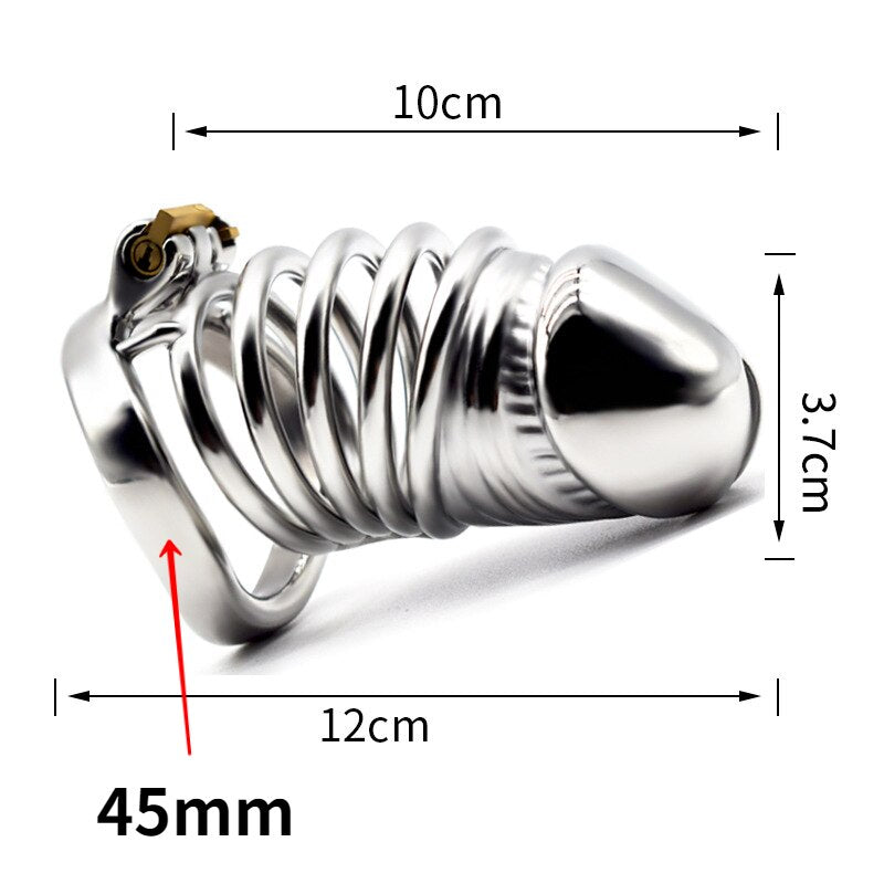 BDSM Adult Sex Toys Penis Cage Dick Ring Chastity Fetish Gay Slave Penis Extender Stainless Steel CB Lock Leten Scrotum