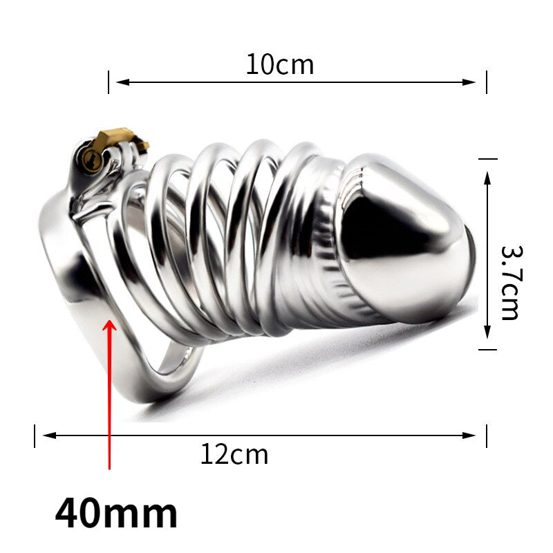 BDSM Adult Sex Toys Penis Cage Dick Ring Chastity Fetish Gay Slave Penis Extender Stainless Steel CB Lock Leten Scrotum