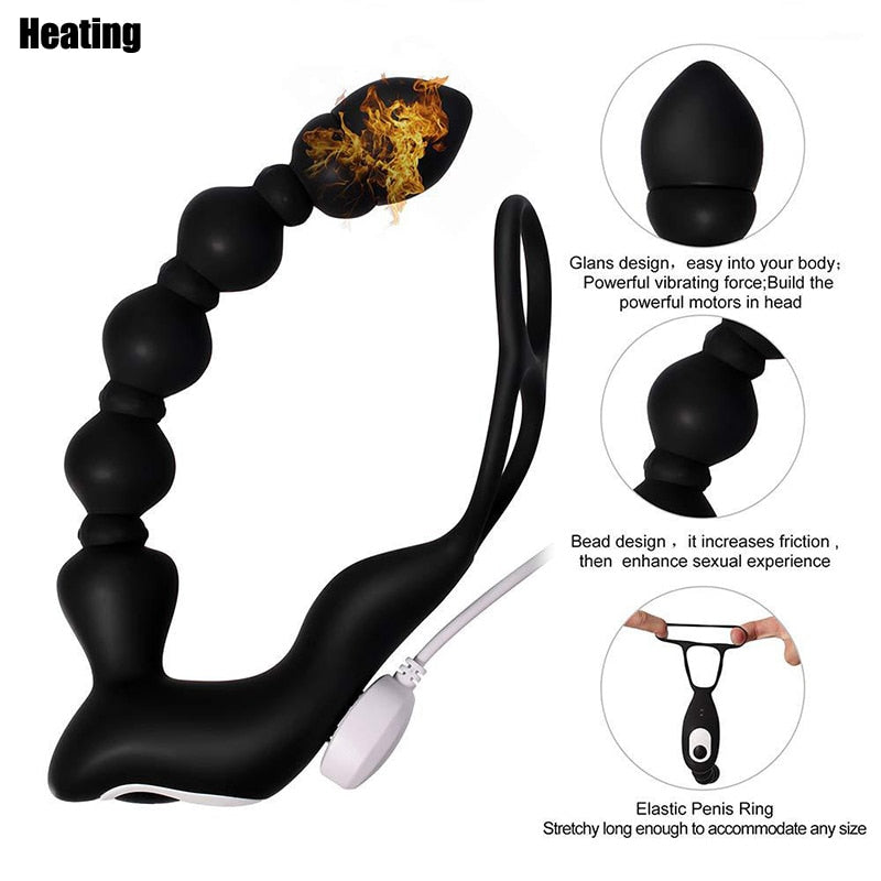 BODYPRO Male Prostate Massage Vibrator Penis Vibrator Ring Anal Plug Stimulator Butt Plug Delay Ejaculation Ring Toy for Men