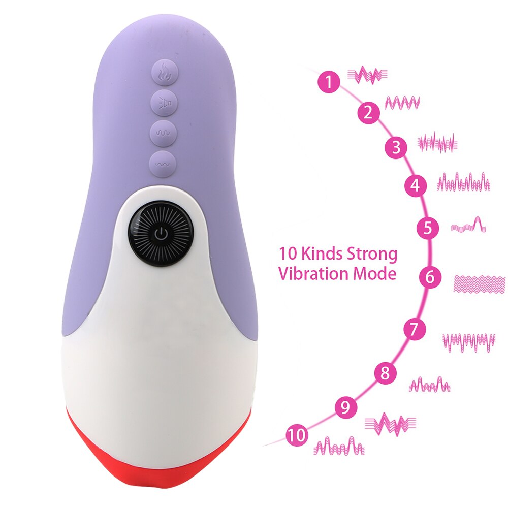 Blowjob Heating Sex Toys for Men, Masturbation Vibrator, 10-Speed Deep Throat Oral Sex Machine, Male Masturbation Cup