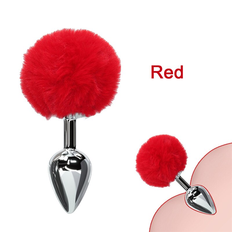 Bunny Tail Fur Butt Anal Plug Toy Stainless Steel Smooth Touch Metal Butt Plug Sex Toys for Women Men Gay Adult Sex Products