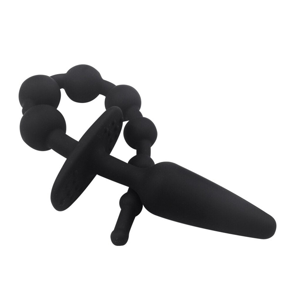Small Bead Pair Butt Plug Silicone Manual Butt Plug Dildo Sex Toy Anal Bead Pull Woman // Couple/Lesbian Adult Toy