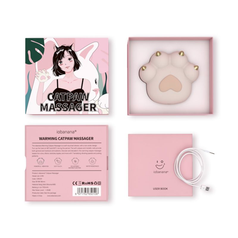Cat Paw Vibrator การ์ตูนซิลิโคนนุ่มน่ารัก Cat Paw กระตุ้น Clitoral Vibrators ความร้อน Charge สำหรับสตรีนวด