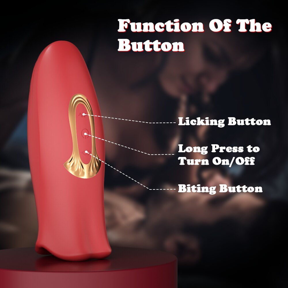 Clit Lick Vibrator, Female Sex Toy for Women, Biting Mouth, Oral Clitoris Stimulator, Nipple Sucker, Orgasm Device, Female Masturbator