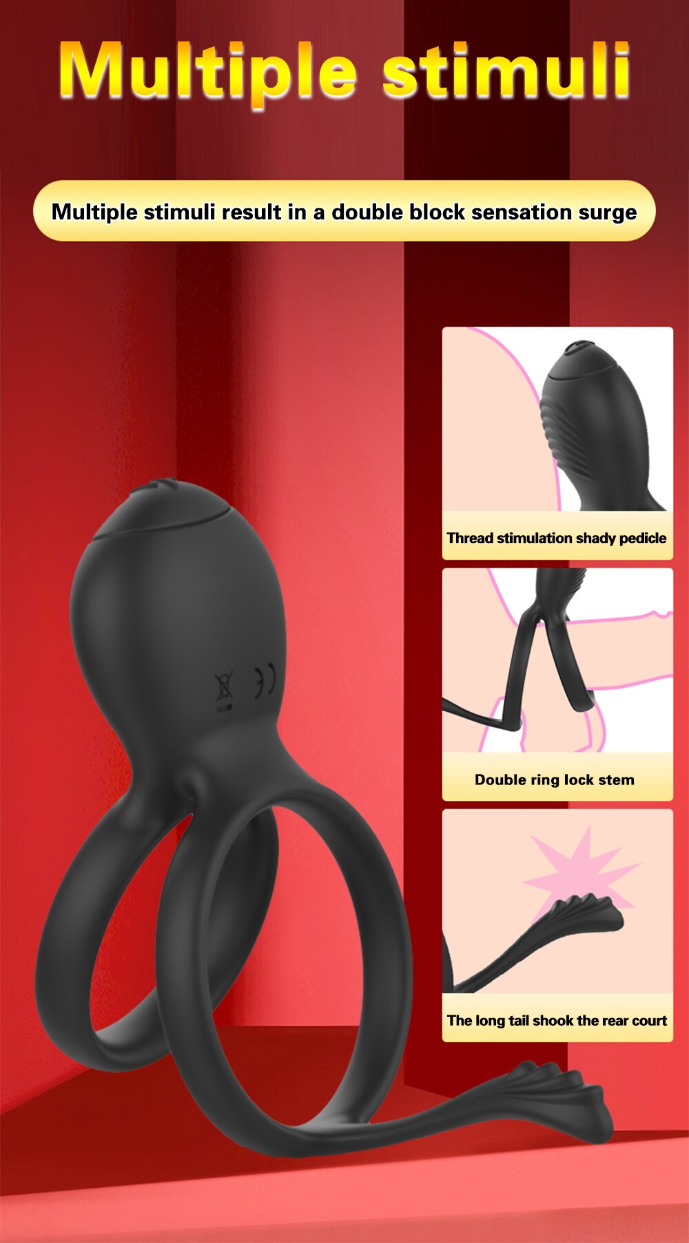Cock Ring Vibrator สำหรับชายคู่แหวนอวัยวะเพศชาย Delay Ejaculation Cock นวด G Spot Clitoris เซ็กซ์ทอยสำหรับคู่