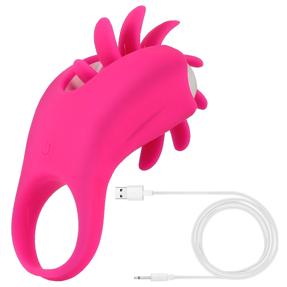 Penis Ring Cock Vibrator for Couples, Women Licking Vibrating Vaginal Clit Stimulator G-Spot Orgasm Lock Male Cockring for Men's Toys