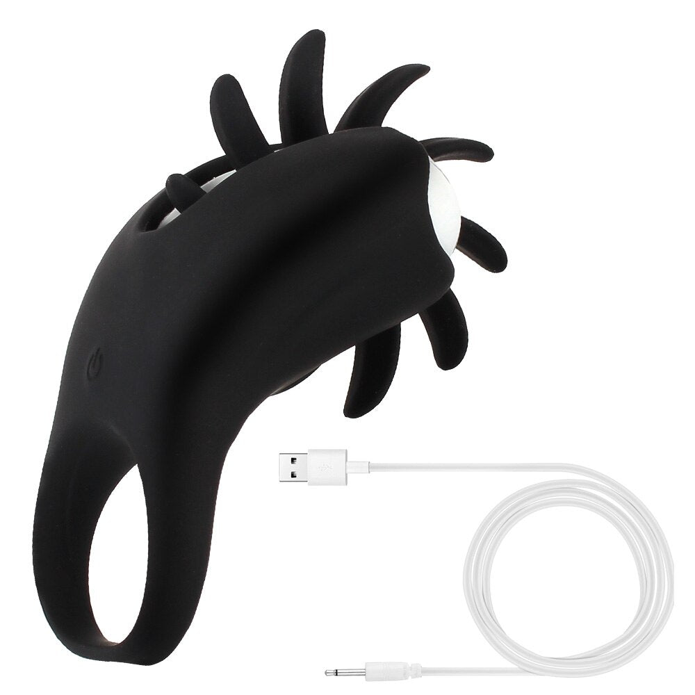 Penis Ring Cock Vibrator for Couples, Women Licking Vibrating Vaginal Clit Stimulator G-Spot Orgasm Lock Male Cockring for Men's Toys