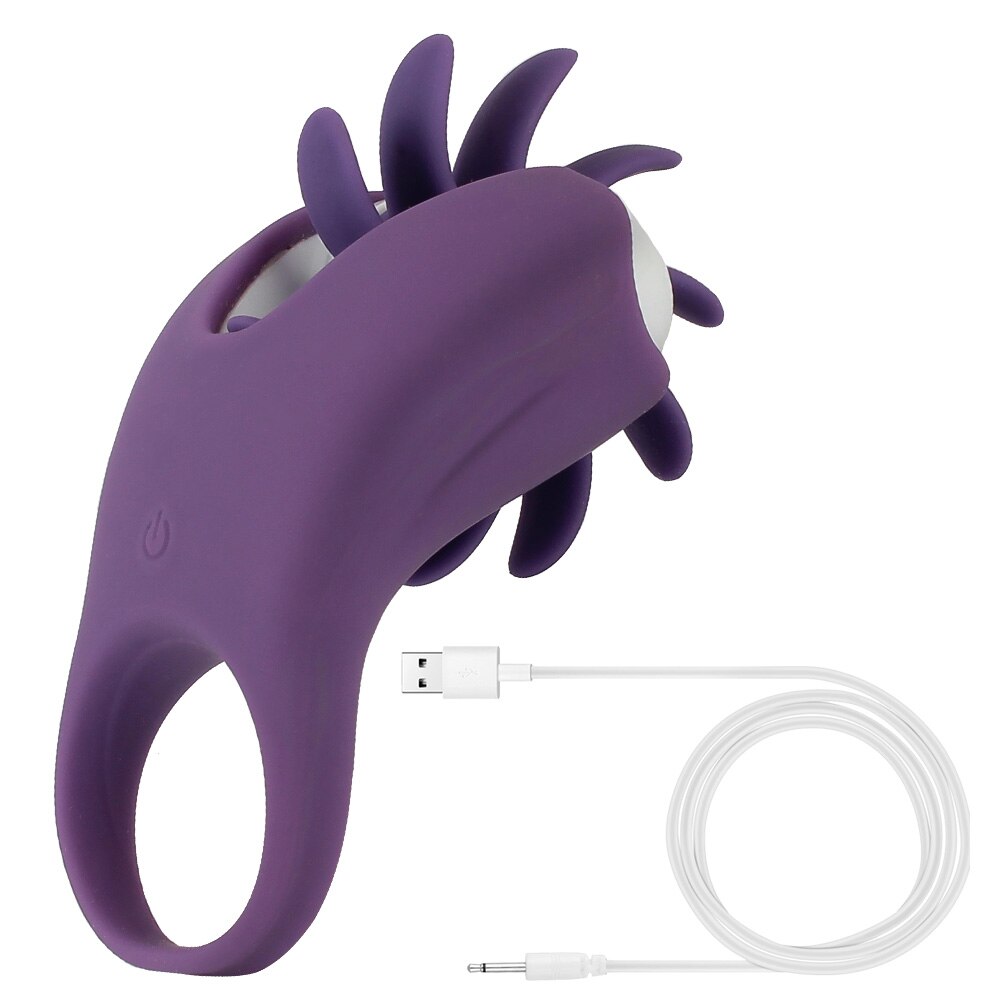 Penis Ring Cock Vibrator for Couples, Women Licking Vibrating Vaginal Clit Stimulator G-Spot Orgasm Lock Male Cockring for Men's Toys