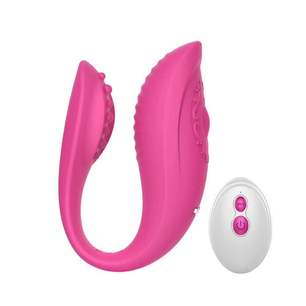 Couple Share Clitoris Vagina G-spot Stimulator Vibrator U Shape Wireless Remote Control Bendable Double Vibrator Sex Toys