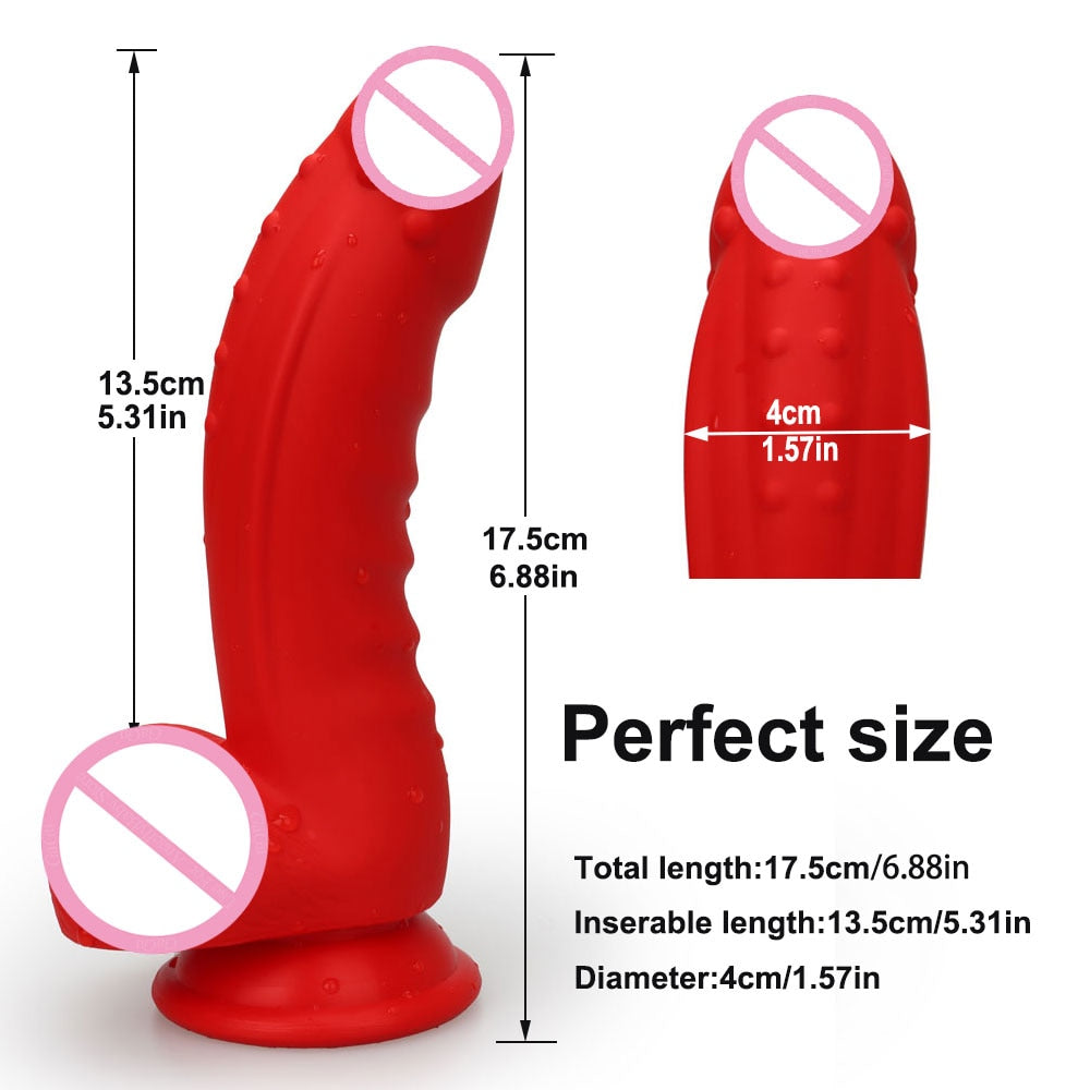 Red Dildo Anal Sex Toys Masturbator for Gay Women Liquid Dildos Silicone Suction Cup Butt Plug Anus Sex Toy Vagina Stimulator