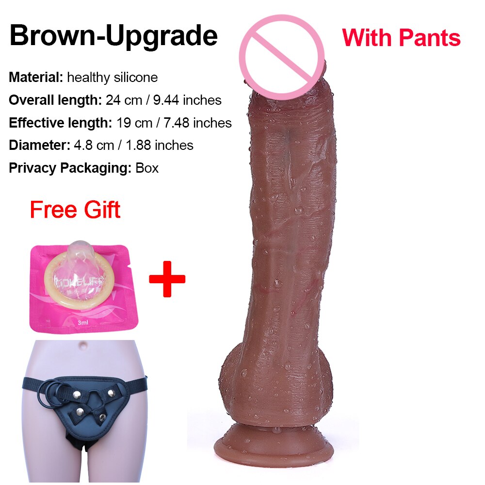 Realistic Black Skin Dildo Soft Big Sexy Penis Cock Female Masturbator G-Spot Anal Sex Toy Large Strap-on Dick for Women