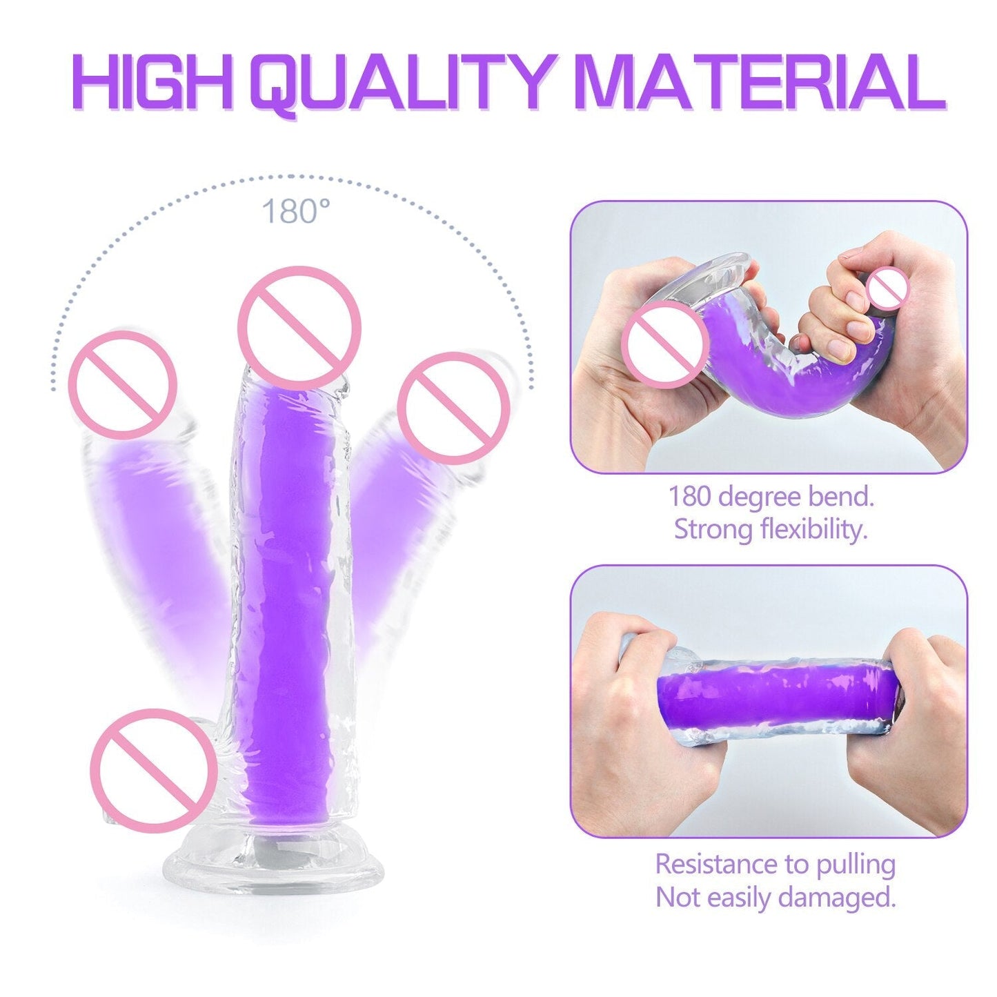 Lesbian Dildo Suction Cup Realistic Penis for Women Vagina Clitoris Stimulator Female Masturbator Noctilucent Sex Toy
