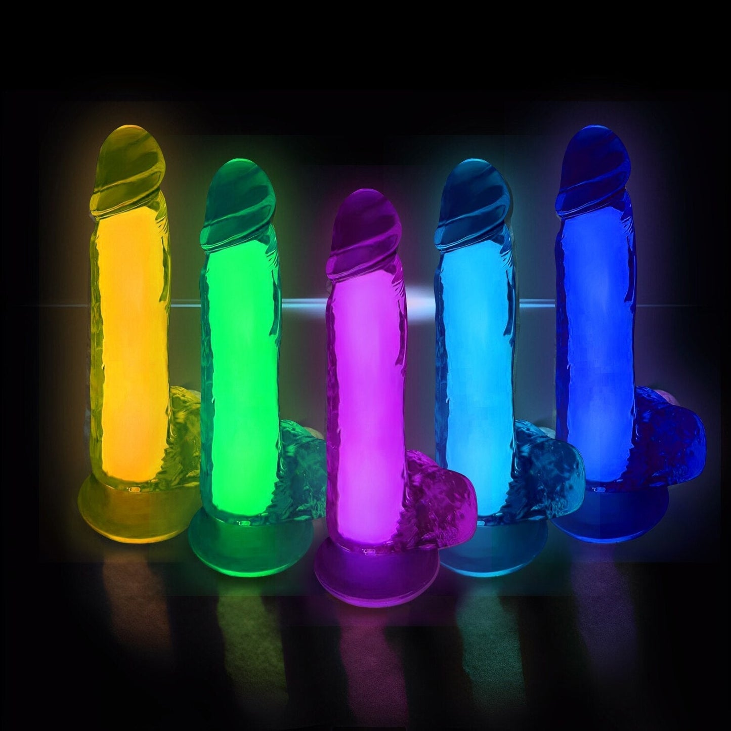 Lesbian Dildo Suction Cup Realistic Penis for Women Vagina Clitoris Stimulator Female Masturbator Noctilucent Sex Toy
