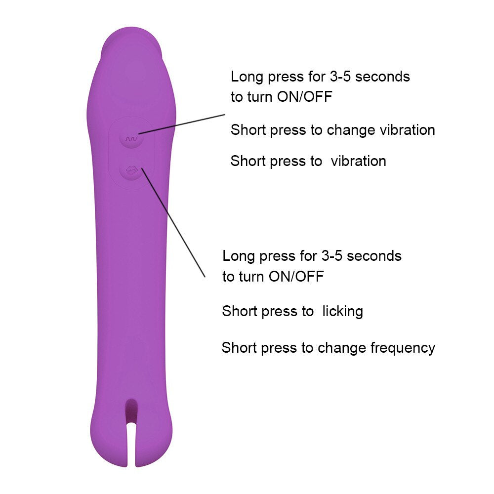 ลิ้นเลีย Dildo Vibrator หญิงเซ็กซ์ทอยช่องคลอด Orgasm Nippples Clitoris Stimulator ซิลิโคน Vibrators ผู้ใหญ่อุปกรณ์