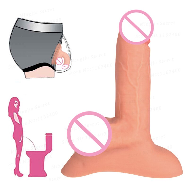New Female Urination Standing Silicone Dildo Pants Penis Sleeve Adult Sex Toys for Men Women Lesbians
