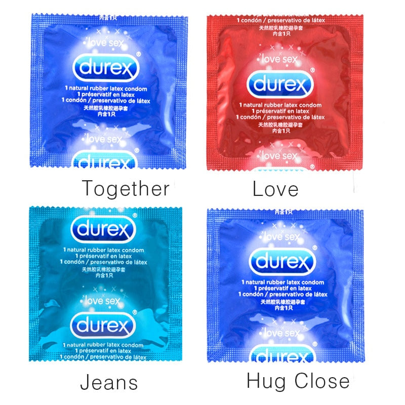 Durex Condoms Ultra Thin  Natural Latex Penis Cock Sleeve Mixed 4 Types Pleasures  Extra Lubricated Condom Sex Toys for Men