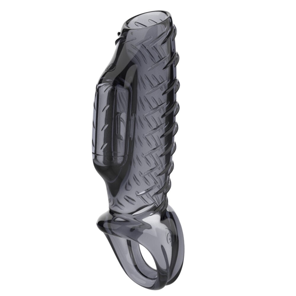 ชาย Ejaculation Delay Cock แขนแหวนอวัยวะเพศชาย Vibrating G จุดกระตุ้น Vibrator Dick ขยาย Extender เพศของเล่นสำหรับผู้ชาย